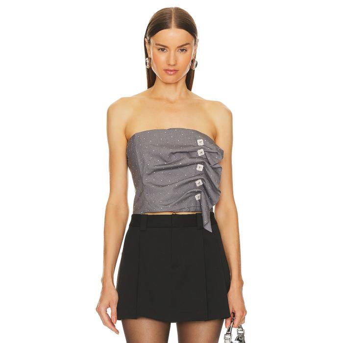 Lovers And Friends 【 X Bridget Amory Top Women Grey 】 レディースファッション トップス ベアトップ チューブトップ レディース 灰色 グレー