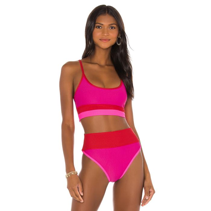 ビーチライオット Beach Riot 【 Eva Bikini Top Women Fuchsia Red & Neon Pink 】 レディースファッション 水着 レディース Red 赤・レッド pink ピンク