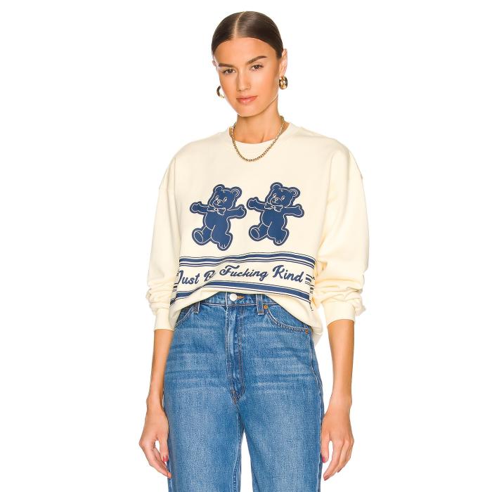 The Mayfair Group 【 Just Be Fucking Kind Sweatshirt Women Cream 】 スウェット トレーナー インナー 下着 ナイトウェア レディース ナイトウェア ルームウェア ルームウェア トップス レディース クリーム