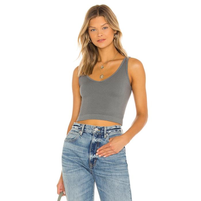 フリーピープル Free People 【 Rib Brami Tank Women Grey 】 タンクトップ レディースファッション トップス タンクトップ レディース 灰色 グレー