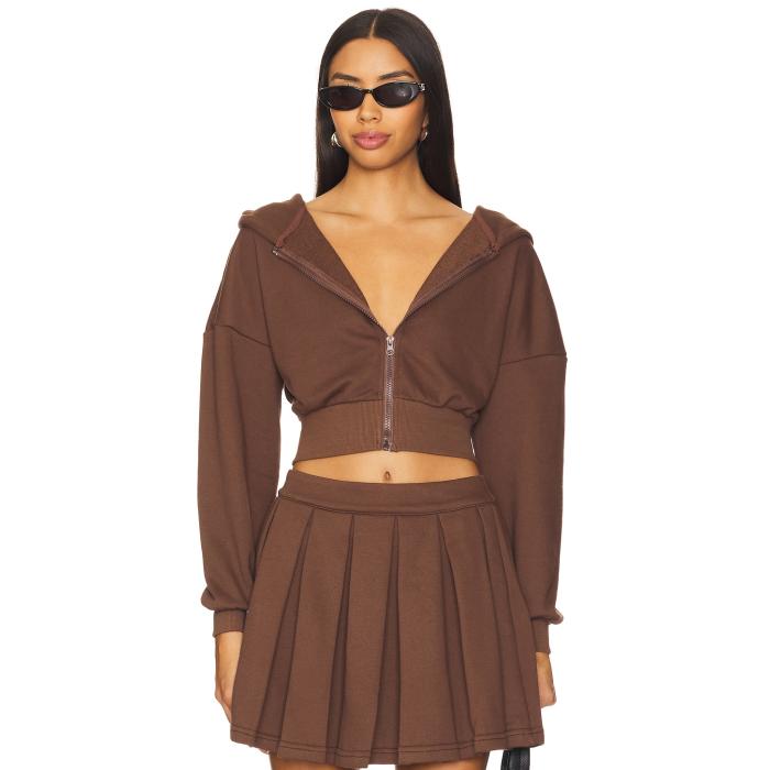 Nubyen 【 Madison Hope Cropped Sweater Women Chocolate 】 調教師 レディース レディースファッション-スウェット・トレーナー-トップス