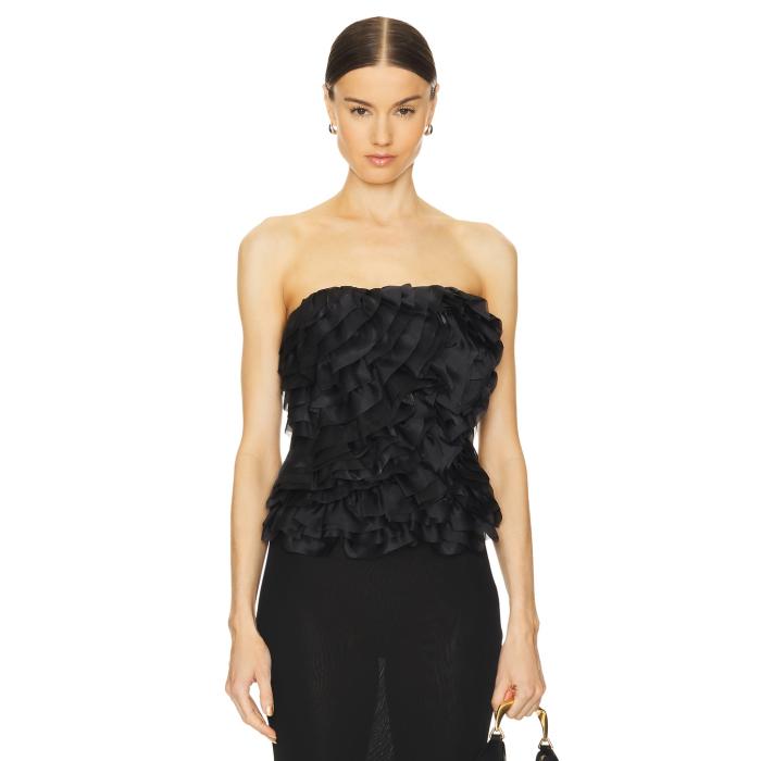 Aje 【 Charmed Rosette Ruffle Bustier Women Black 】 レディース 黒いこと 黒いこと