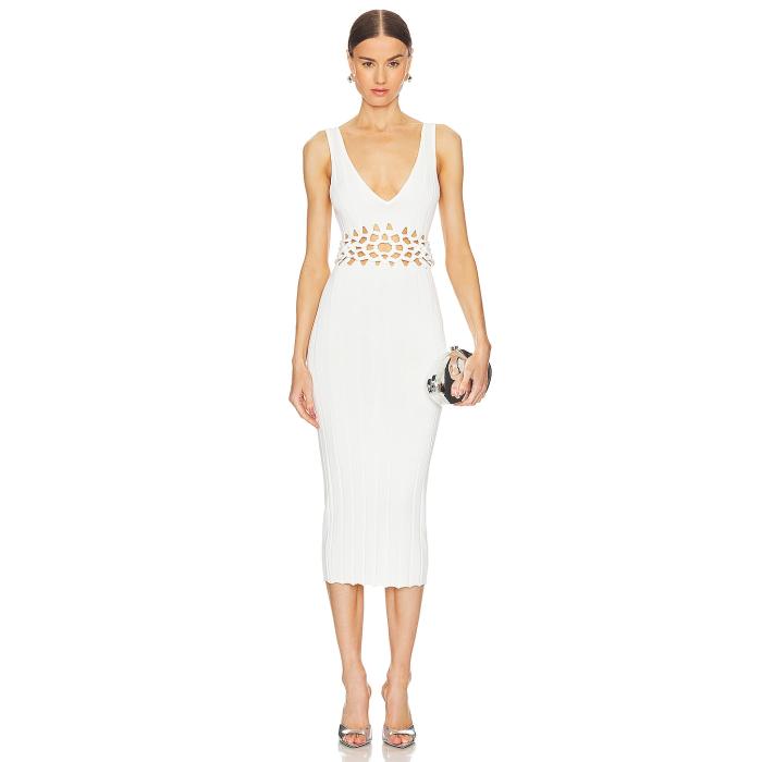 Michael Costello 【 X Revolve Evelyn Midi Dress Women Ivory 】 ドレス レディースファッション ドレス レディース アイボリー