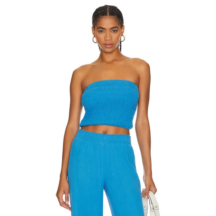 Bobi 【 Strapless Top Women Mykonos 】 レディースファッション トップス ベアトップ チューブトップ レディース