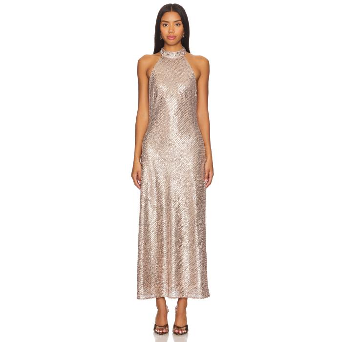 Rixo 【 Zuri Dress Women Embellished Gold 】 ドレス レディースファッション ドレス レディース ゴールド