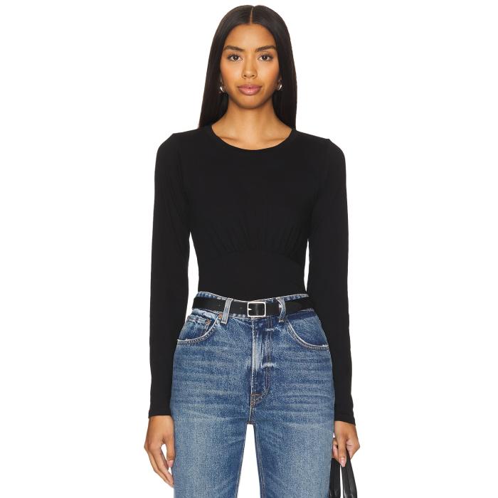 Bobi 【 Long Sleeve Tee Women Black 】 Sleeve スリーブ Tシャツ レディースファッション トップス Tシャツ カットソー レディース 黒色 ブラック