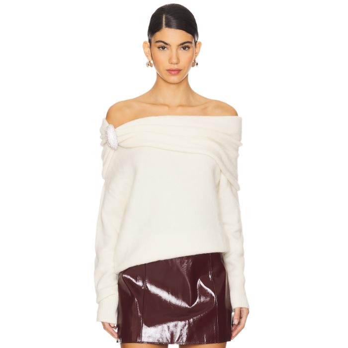 Giuseppe Di Morabito 【 Off The Shoulder Sweater Women White 】 トレーナー レディースファッション トップス ニット セーター セーター レディース 白色 ホワイト 28,925円