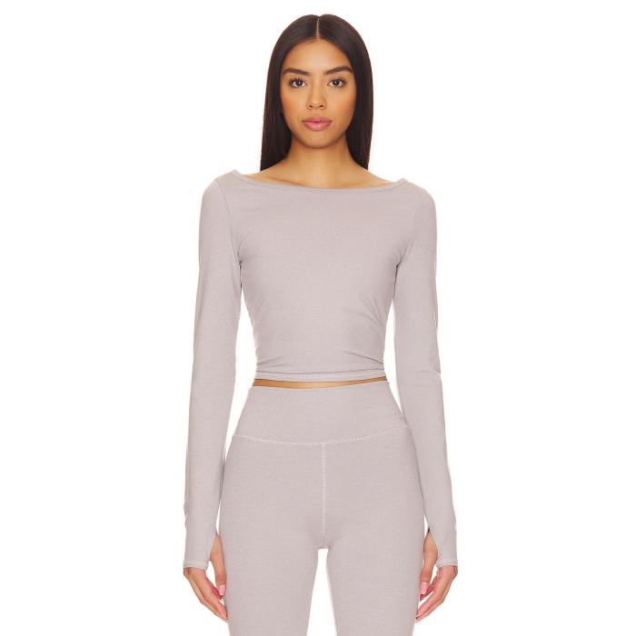 Wellbeing + Beingwell 【 Loungewell Freya Longsleeve Women Grey Heather 】 ロングスリーブ・長袖 レディース 灰色 グレー heather ヘザー｜スニケス