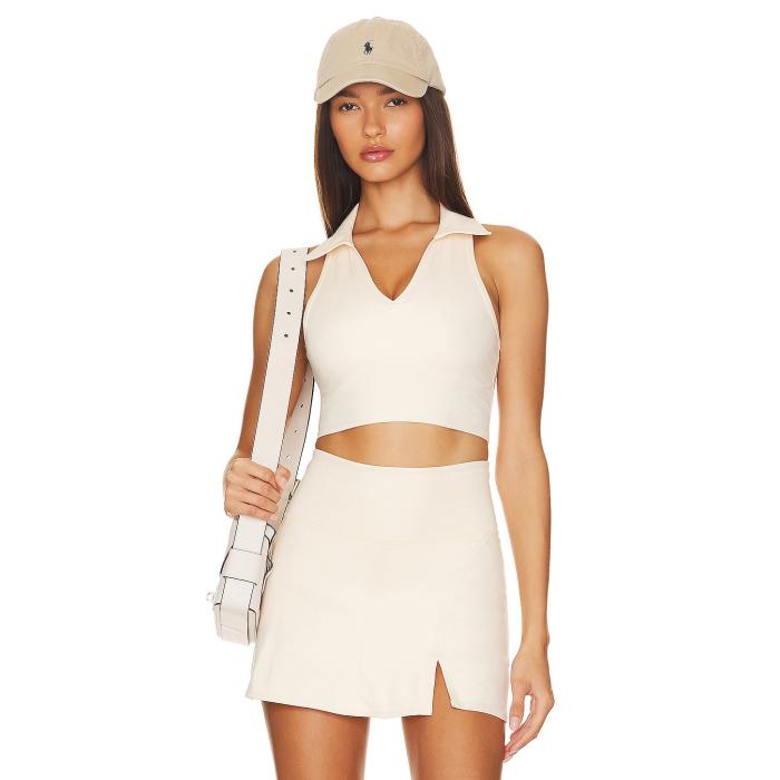 Wellbeing + Beingwell 【 Movewell Frankie Cropped Tank Women Pearled Ivory 】 貯蔵タンクいの一番 レディース 象牙色