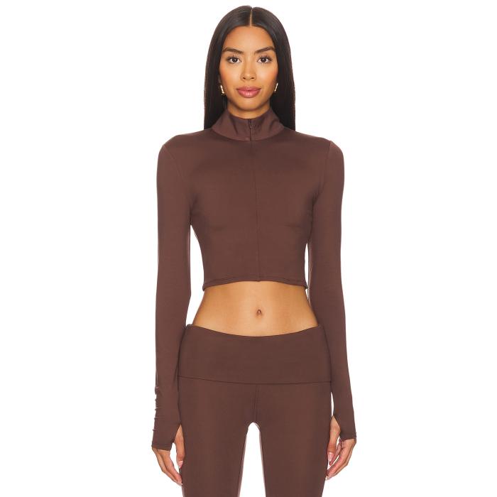 Wellbeing + Beingwell 【 Loungewell Light Jordan Half Zip Top Women Espresso Brown 】 二分の一 レディース 赤銅色 赤銅色