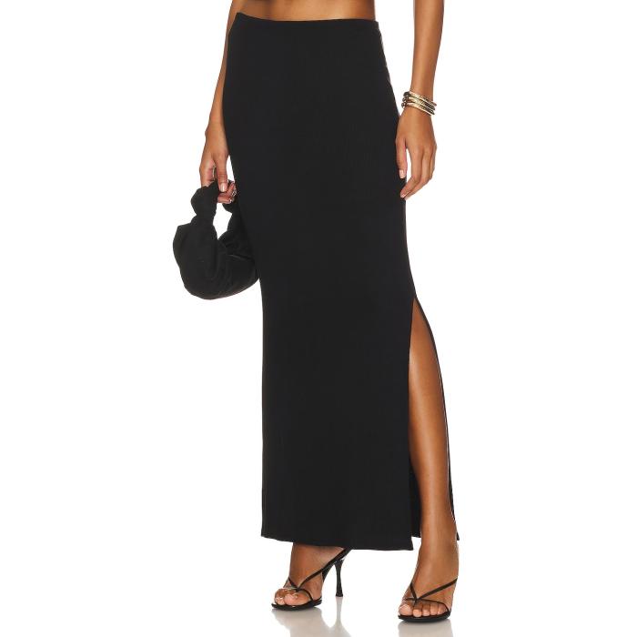 Lna 【 Steph Ribbed Skirt Women Black 】 レディースファッション ボトムス スカート レディース 黒色 ブラック