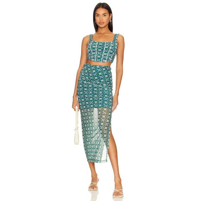 フリーピープル Free People 【 Galaxy Corset Set Women Green Combo 】 ギャラクシー レディースファッション ドレス レディース green 緑・グリーン 23,775円