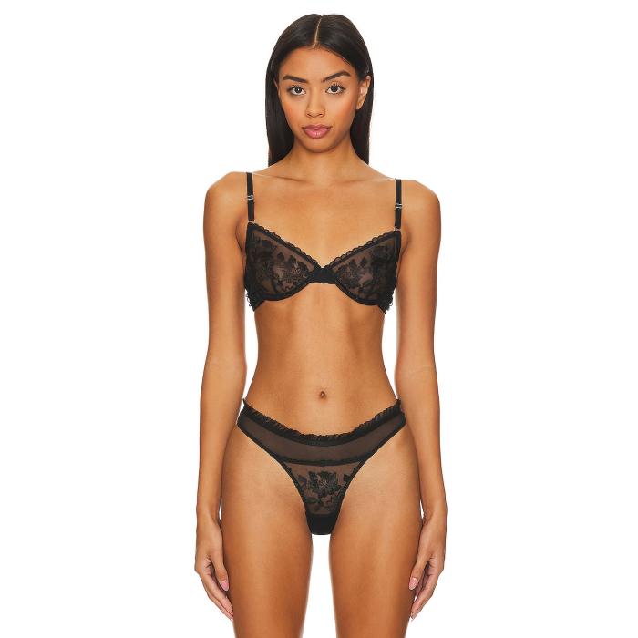 Kat The Label 【 Annabelle Bra Women Black 】 インナー 下着 ナイトウェア レディース インナー 下着 ランジェリー ブラジャー レディース 黒色 ブラック