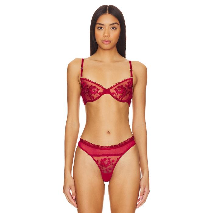 Kat The Label 【 Annabelle Bra Women Red 】 インナー 下着 ナイトウェア レディース インナー 下着 ランジェリー ブラジャー レディース Red 赤・レッド