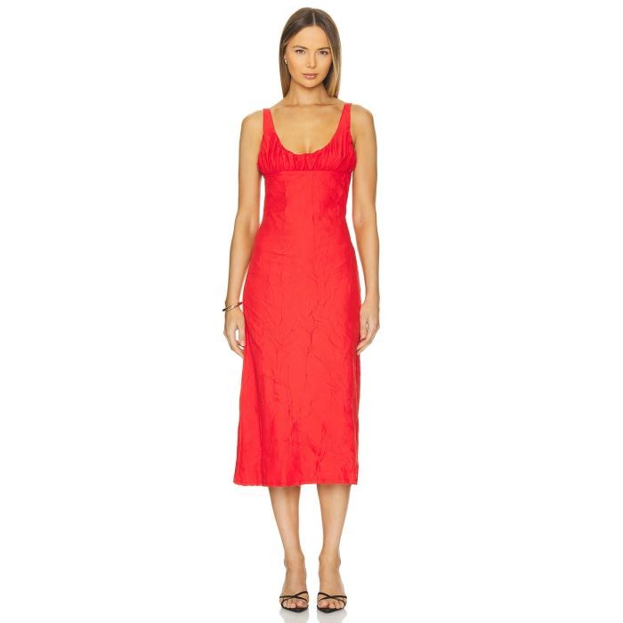 The Line By K 【 Julieta Dress Women Cherry Red 】 お召しもの レディース Red 赤・赤いこと