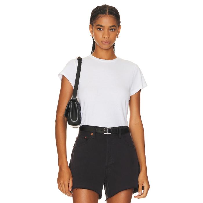 Agolde 【 Adine Shrunken Tee Women White 】 プルオーバー レディース 白いこと 白いこと