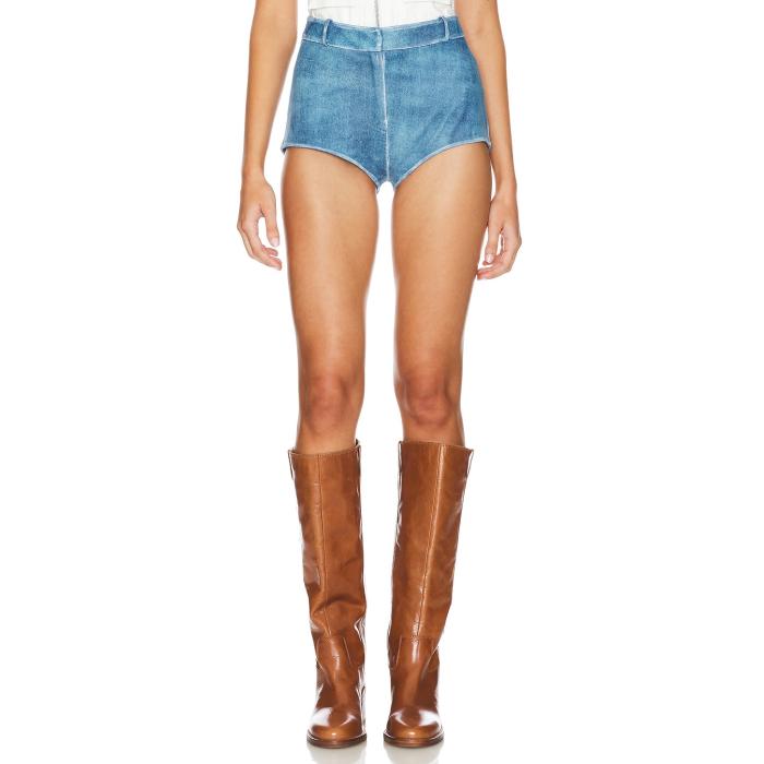 Lamarque 【 X Revolve Annaise Hot Short Women Distressed Indigo 】 レディース 藍色・インディゴ|スニケス
