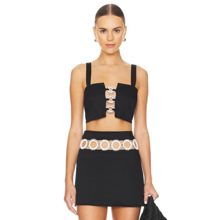 My Beachy Side 【 Square Neck Crop Top Women Black 】 Crop クロップ レディース 黒いこと 黒いこと