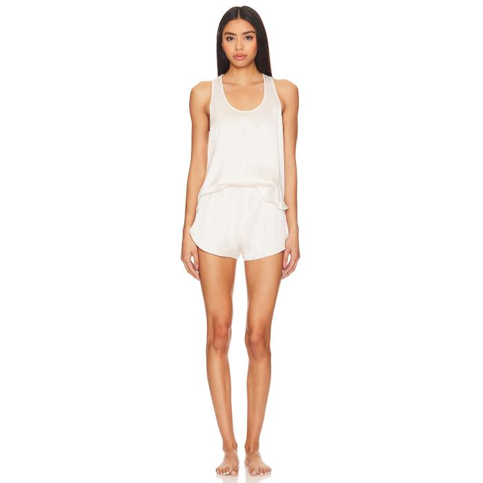 Lunya 【 Washable Silk Tulip Back Set Women Tranquil White 】 レディース 白いこと 白いこと
