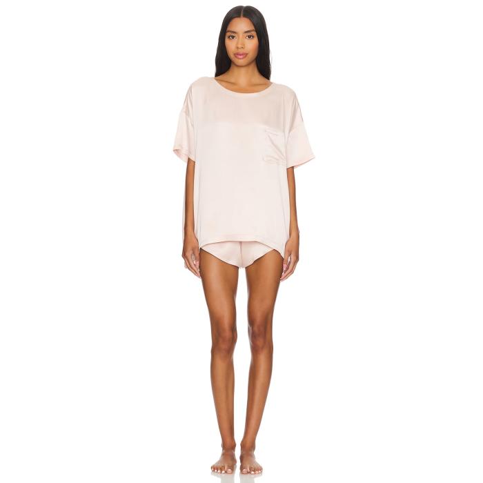 Lunya 【 Washable Silk Tee Short Set Women Delicate Pink 】 Tシャツ レディース pink ピンク|スニケス