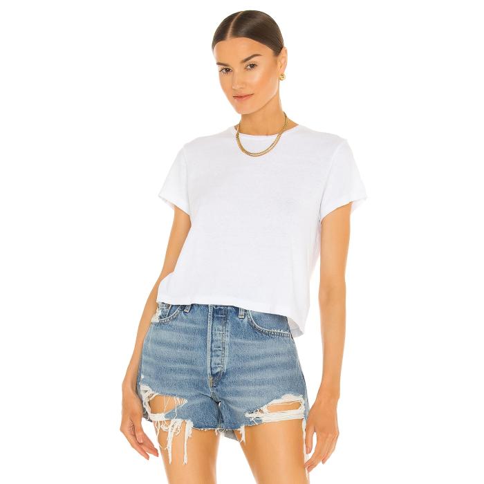 Re/Done 【 X Hanes 1950S Boxy Tee Women Optic White 】 プルオーバー レディース 白いこと 白いこと