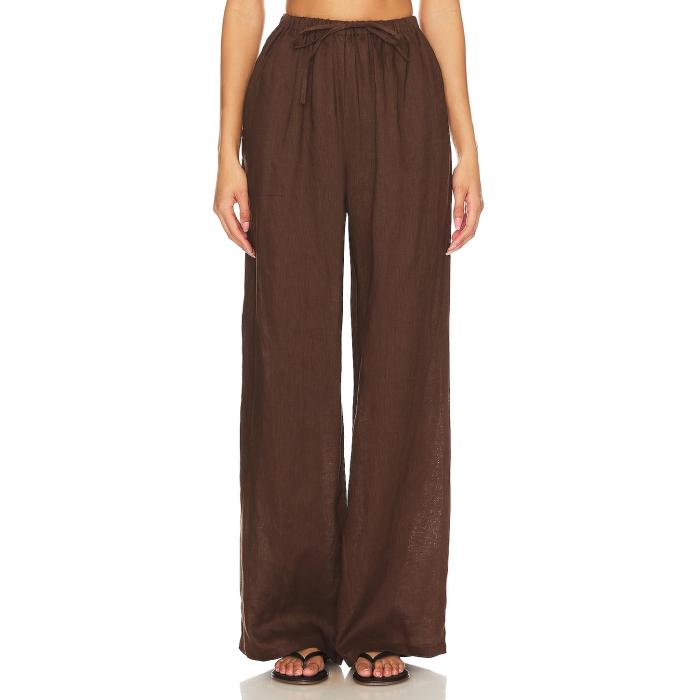 Aexae 【 Linen Drawstring Trouser Women Brown 】 レディース 茶色 ブラウン|スニケス