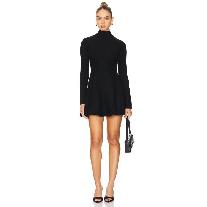 フルールドゥマル Fleur Du Mal 【 Knit Long Sleeve Corset Dress Women Black 】 編み物 Sleeve 衣袂 お召しもの レディース 黒いこと 黒いこと ドレス-レディースファッション