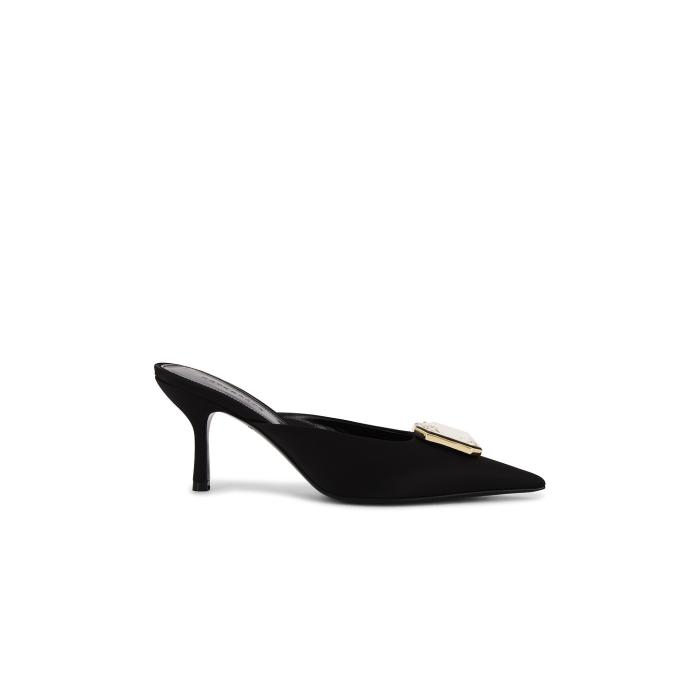Retrofete 【 Francesca Satin Kitten Mule Women Black 】 繻子 レディース 黒いこと 黒いこと