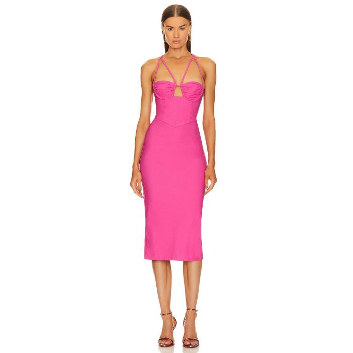 Michael Costello 【 X Revolve Elio Midi Dress Women Hot Pink 】 ドレス レディース pink ピンク|スニケス