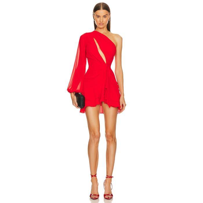 Michael Costello 【 X Revolve Sunny Mini Dress Women Red 】 ドレス レディース Red 赤・レッド|スニケス