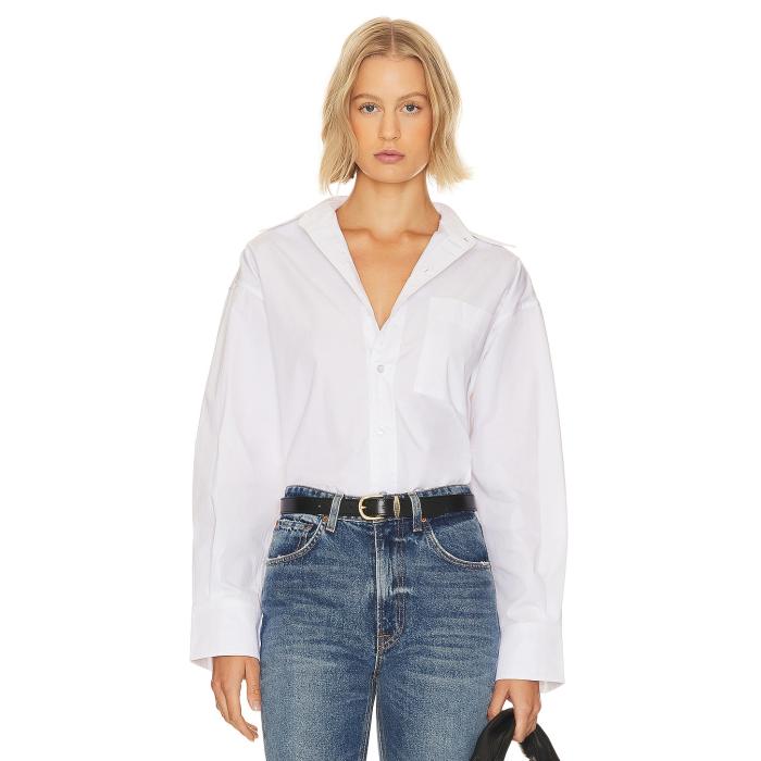 Grlfrnd 【 X Lindsi Lane Button Down Shirt Women White 】 落ち込む レディース 白いこと 白いこと