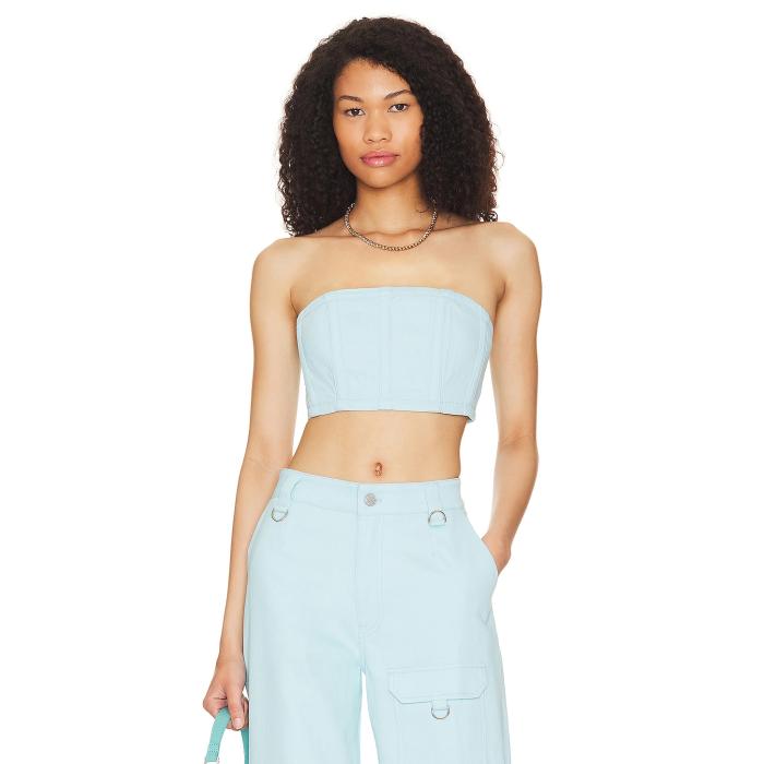 By.dyln 【 Cooper Crop Top Women Light Blue 】 Crop クロップ レディース 青味 青味