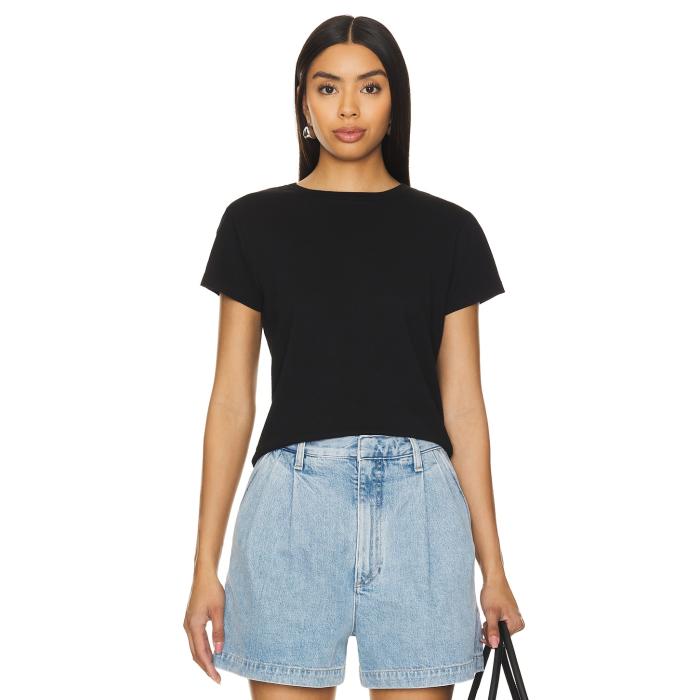 Agolde 【 Adine Shrunken Tee Women Black 】 プルオーバー レディース 黒いこと 黒いこと