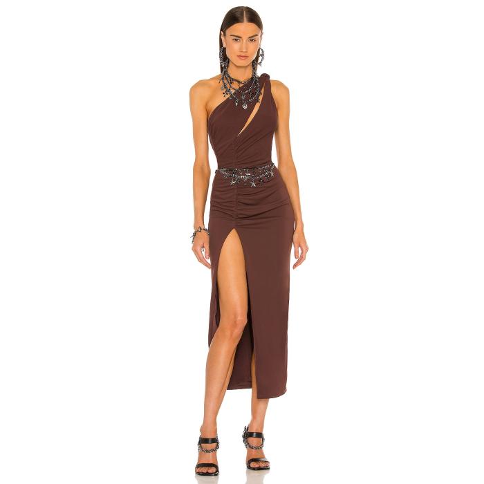 Dundas X Revolve 【 Kate Midi Dress Women Chocolate Brown 】 ドレス レディース 茶色 ブラウン