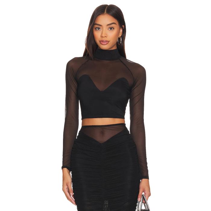 フルールドゥマル Fleur Du Mal 【 Mesh Top Women Black 】 レディース 黒いこと 黒いこと