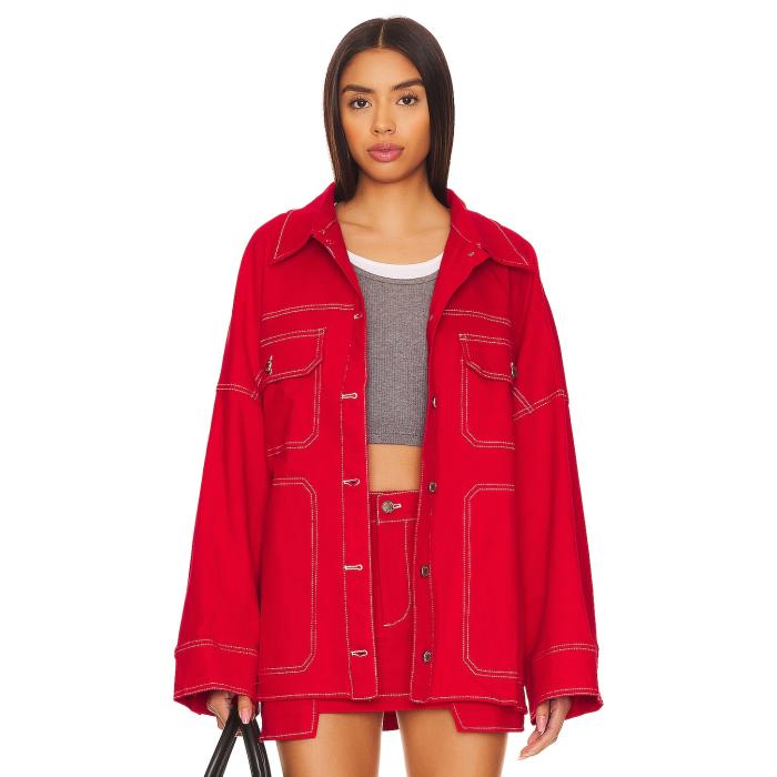 By.dyln 【 X Revolve Cooper Jacket Women Red 】 Jacket 上衣 レディース Red 赤・赤いこと