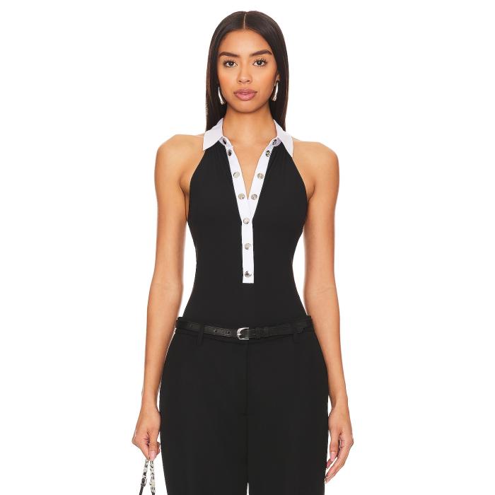 フルールドゥマル Fleur Du Mal 【 High Collar Bodysuit Women Black 】 ご機嫌 上半身背広 レディース 黒いこと 黒いこと