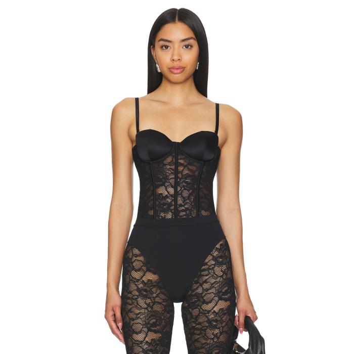 フルールドゥマル Fleur Du Mal 【 X Revolve Boned Bustier Women Black 】 レディース 黒いこと 黒いこと