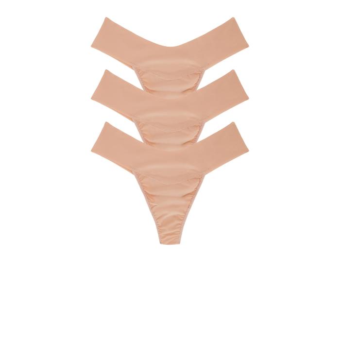 ハンキーパンキー Hanky Panky 【 Natural Rise Thongs 3 Pack Women Taupe 】 ナチュラル ライズ レディース｜スニケス