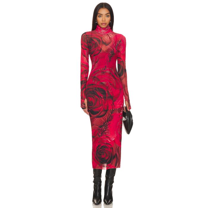 Afrm 【 Shailene Dress Women Placed Large Rose 】 ドレス レディース Rose ローズ｜スニケス
