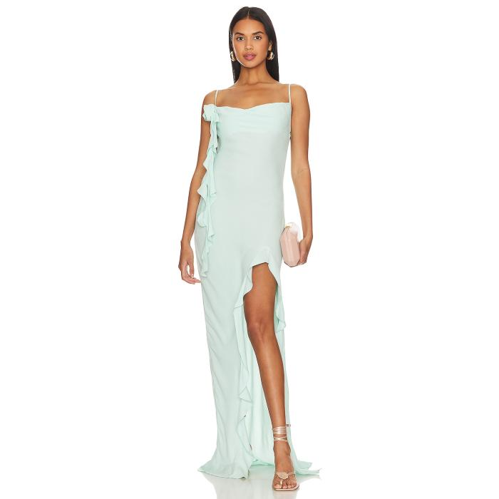 Afrm 【 X Revolve Rizzo Maxi Dress Women Ice Blue 】 ドレス レディース 青色 ブルー