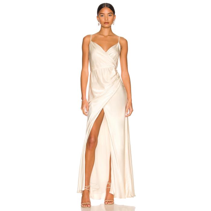 Shona Joy 【 La Lune Cross Draped Maxi Dress Women Cream 】 天使の都市 お召しもの レディース 皮膚軟化剤 ドレス-レディースファッション