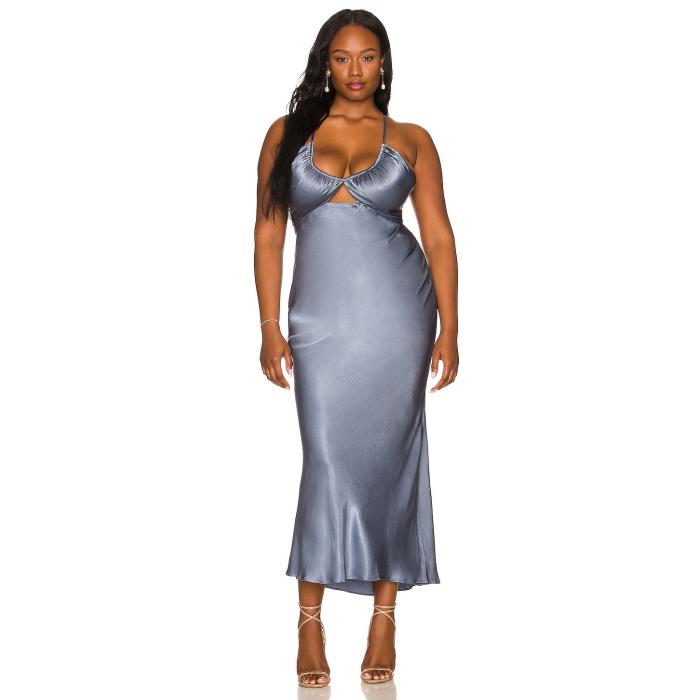 Shona Joy 【 La Lune Ruched Bodice Midi Dress Women Blue Smoke 】 ロサンゼルス ドレス レディース 青色 ブルー|スニケス