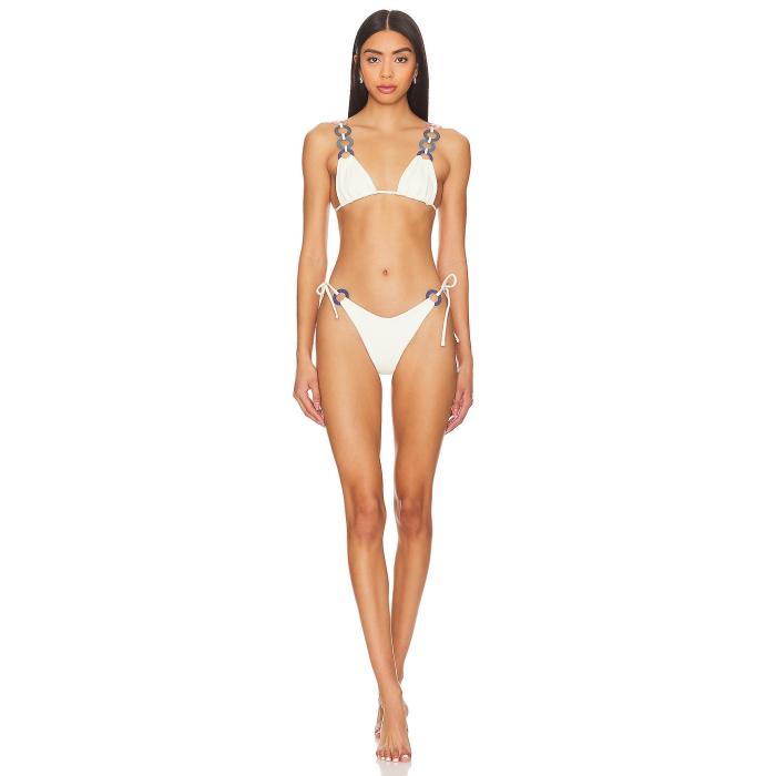 Saudade 【 White Rainbow Bikini Set Women White 】 白いこと 白いこと 虹色 虹霓 レディース 白いこと 白いこと