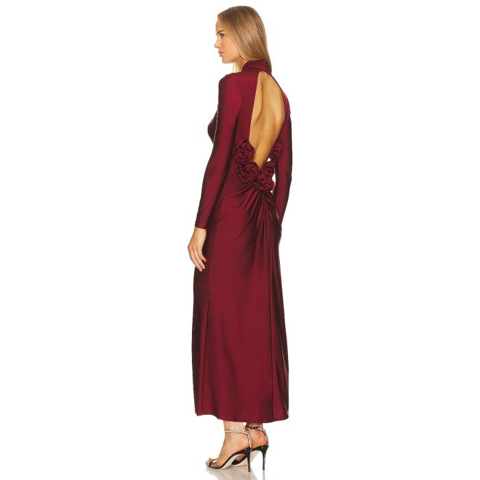 Camila Coelho 【 Telma Maxi Dress Women Burgundy 】 お召しもの レディース ブドウ酒色・バーガンディー ドレス-レディースファッション