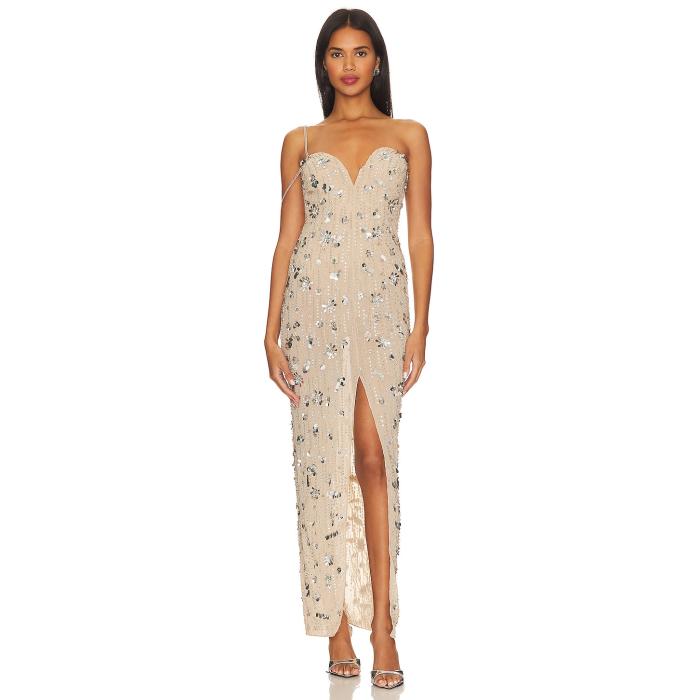 Camila Coelho 【 Tonia Embellished Maxi Dress Women Neutral 】 ドレス レディース|スニケス