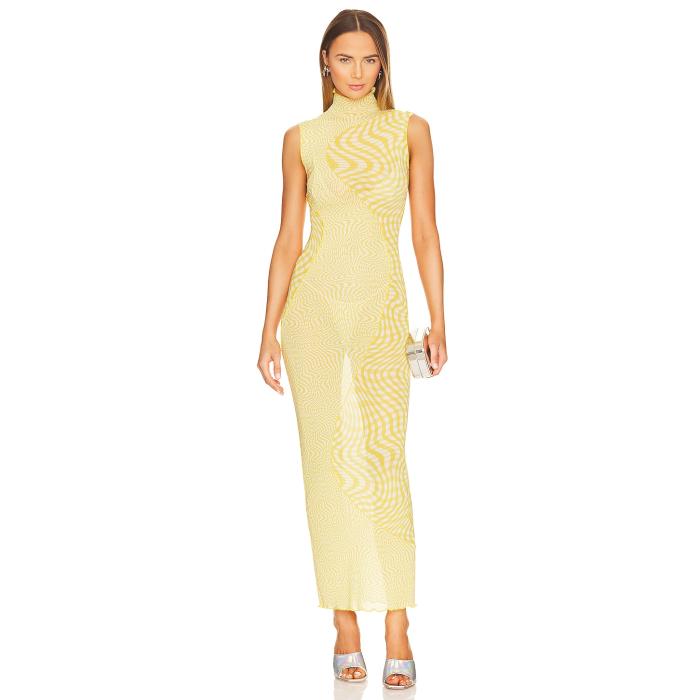 Camila Coelho 【 Lagoon Maxi Dress Women Yellow Gingham 】 お召しもの レディース yellow 黄味がかった・黄み レディースファッション-ドレス