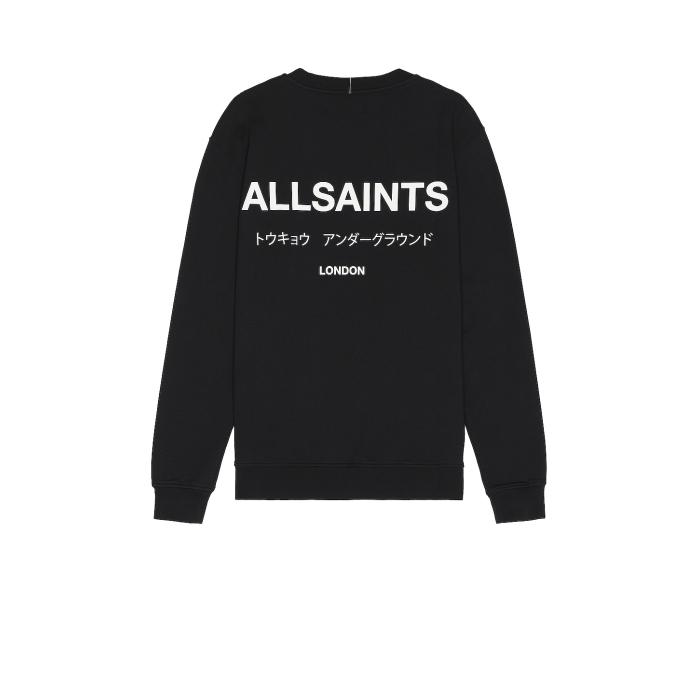 オールセインツ Allsaints 【 Underground Crew Men Jet Black 】 労働者の一団 メンズ 黒いこと 黒いこと