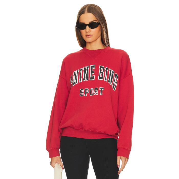 Anine Bing 【 Jaci Sweatshirt Women Red 】 汗水 調教師 レディース Red 赤・赤いこと