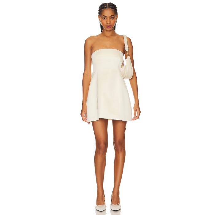 Weworewhat 【 Strapless Peplum Mini Dress Women Ecru 】 ドレス レディース